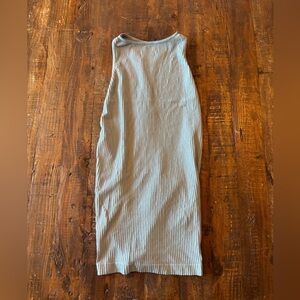 Free People Ribbed Tank in Soft Gray Blue